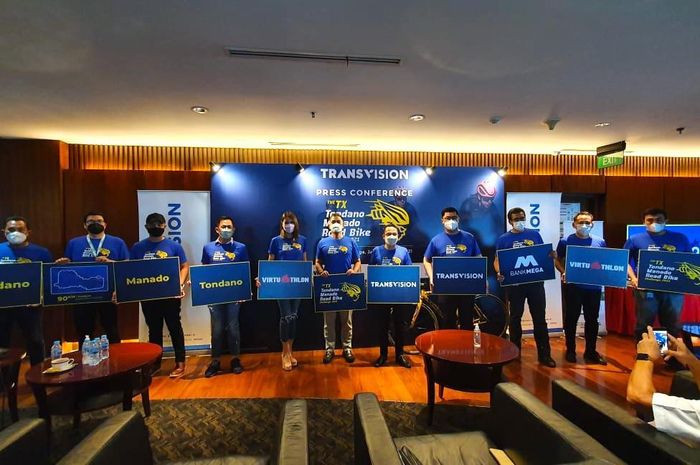 Pres conference The TC Tondano Manado Road Bike Challenge di Menara Bank Mega, Jakarta Selatan, Rabu (9/6/2021).