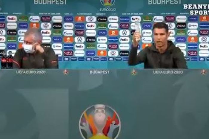 Peristiwa unik mewarnai konferensi pers jelang laga Hungaria Vs Portugal, saat Crostiano Ronaldo marah karena soda,  laga pembuka grup F Euro 2020, Selasa (15/6/2021).