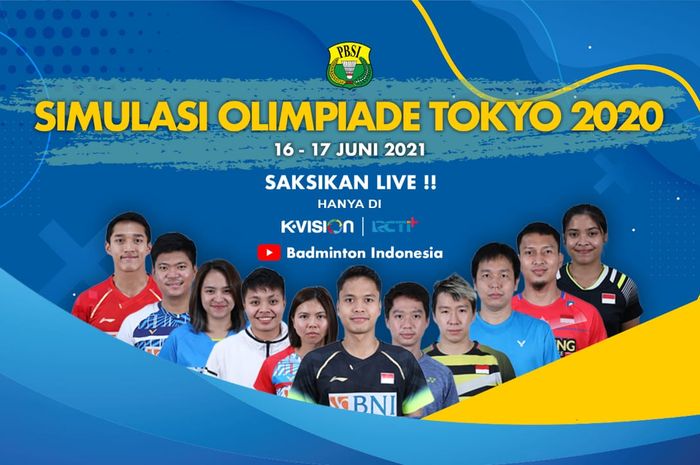 Poster Simulasi Olimpiade Tokyo 2020 yang digelar PBSI pada 16-17 Juni 2021.