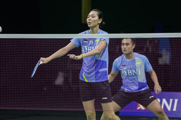 Pasangan ganda campuran Indonesia, Hafiz Faizal/Gloria Emanuelle Widjaja, pada simulasi Olimpiade Tokyo 2020 di pelatnas Cipayung, Jakarta Timur, Rabu (16/6/2021).