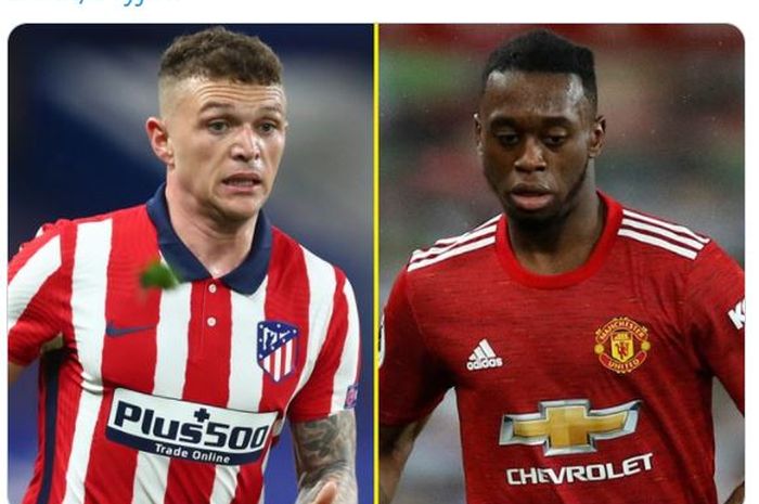 Bek sayap Atletico Madrid, Kieran Trippier (kiri) disebut sebagai pemain yang jauh lebih baik daripada full-back Manchester United, Aaron Wan-Bissaka.