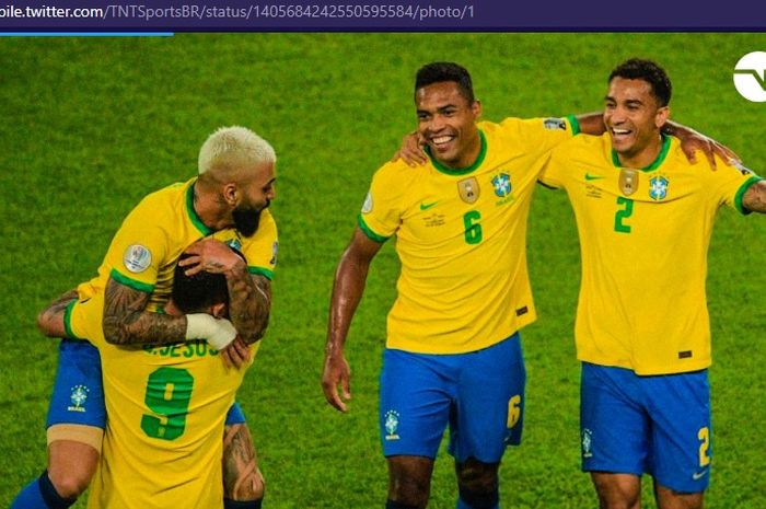 Neymar berhasil mencetak gol lagi untuk timnas Brasil saat membantai timnas Peru dalam laga Copa America 2021. 