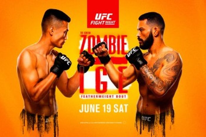 Poster duel Zombi Korea vs Dan Ige di UFC Vegas 29, Minggu (20/6/2021) WIB.