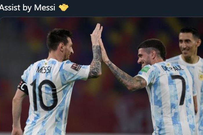 Lionel Messi bersama Rodrigo De Paul bekerja sama menghasilkan gol Argentina ke gawang Ekuador di Copa America 2021.