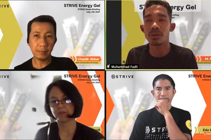 Acara perkenalan produk STRIVE Energy Gel kepada media, Selasa (6/7/2021). 