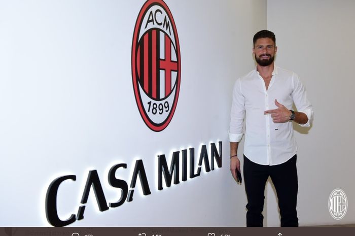 Olivier Giroud, resmi bergabung ke AC Milan.