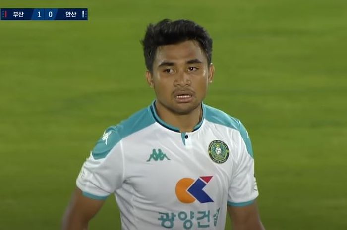 Penampilan Asnawi Mangkualam dalam laga Busan IPark Vs Ansan Greeners di Gudeok Stadium, Busan, dalam laga pekan ke-21 K-League 2, Sabtu (17/7/2021).