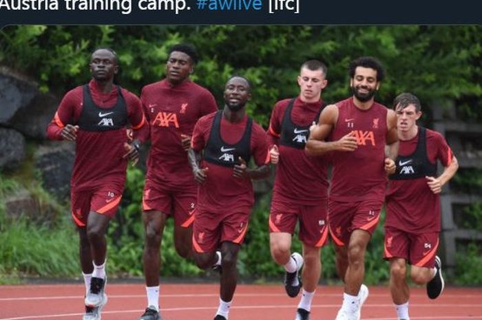 Para pemain Liverpool menjalani latihan pramusim 2021-2022 di Austria.