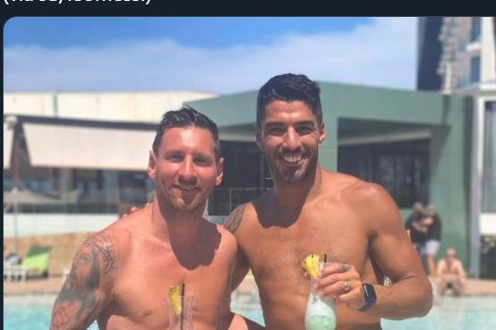 Lionel Messi dan Luis Suarez berlibur bersama di Ibiza.