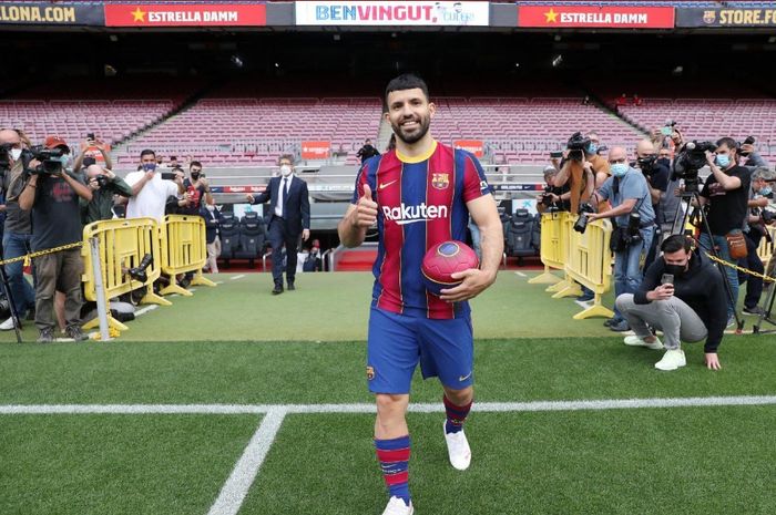 Penyerang anyar Barcelona, Sergio Aguero.