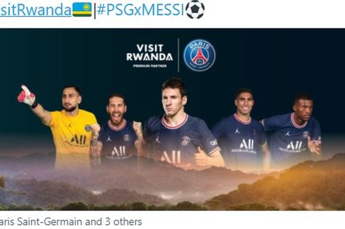 Dari kiri ke kanan, Gianluigi Donnarumma, Sergio Ramos, Lionel Messi, Achraf Hakimi, dan Georginio Wijnaldum, akan memperkuat Paris Saint-Germain mulai musim 2021-2022 usai didatangkan klub Ligue 1 itu pada musim panas 2021.