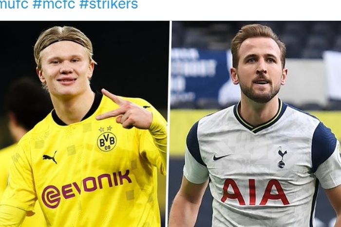 Manchester City diminta melupakan striker Tottenham Hotspur, Harry Kane, dan merekrut bomber Borussia Dortmund, Erling Haaland, sebagai gantinya.