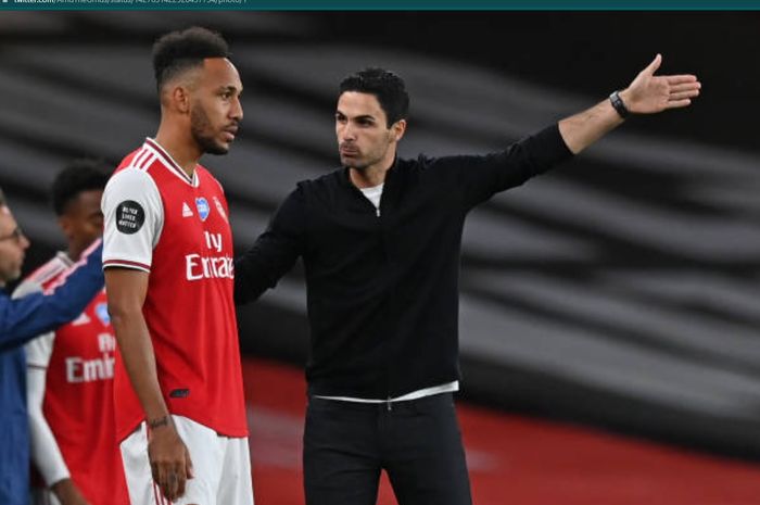 Mikel Arteta dan Pierre-Emerick Aubameyang terlibat friksi di Arsenal.