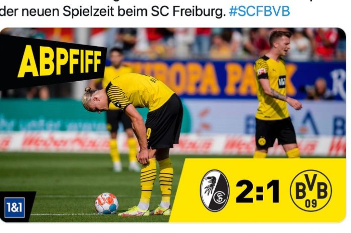 Borussia Dortmund kalah 2-1 dari SC Freiburg pada laga pekan kedua Liga Jerman, Sabtu (21/8/2021)