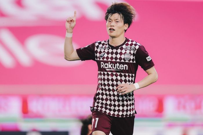 Striker Jepang, Kyogo Furuhashi, saat memperkuat Vissel Kobe. Kini dia membela klub Liga Skotlandia, Celtic FC.