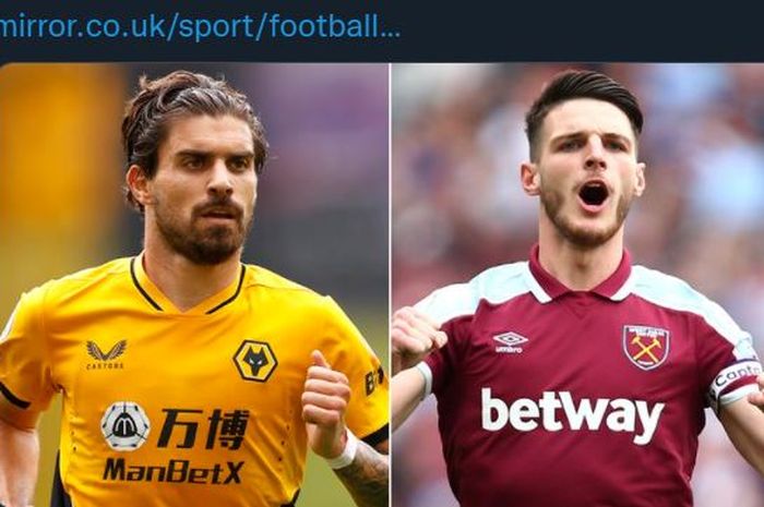 Ruben Neves (kiri, Wolverhampton) dan Declan Rice (West Ham) dikaitkan dengan Manchester United di bursa transfer.