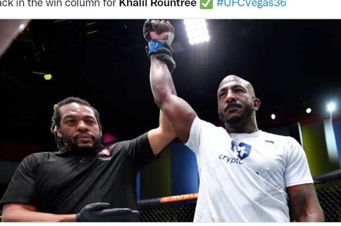 Khalil Rountree Jr meraih kemenangan atas Modestas Bukauskas di UFC Vegas 36, Minggu (5/9/2021) dini hari WIB.