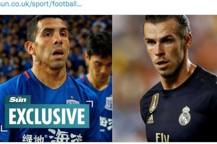 Carlos Tevez (kiri) dan Gareth Bale (kanan).