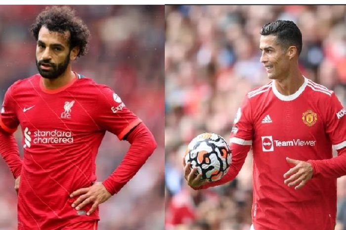 Mohamed Salah (kiri) dan Cristiano Ronaldo (kanan).