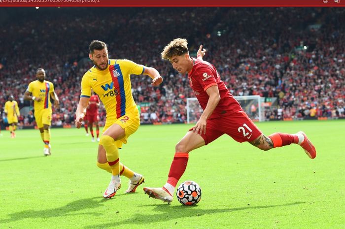 Gol ke-100 Sadio Mane dan tendangan ke langit Diogo Jota warnai keunggulan Liverpool atas Crystal Palace di babak pertama.