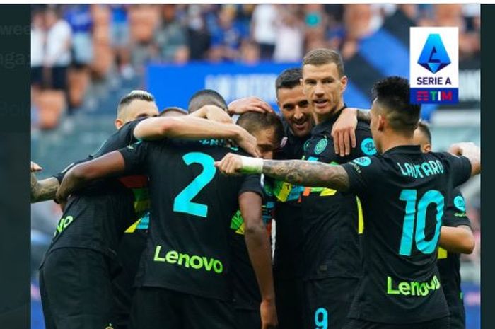 Inter Milan menggunduli Bologna dalam partai Liga Italia di Giuseppe Meazza, 18 September 2021.