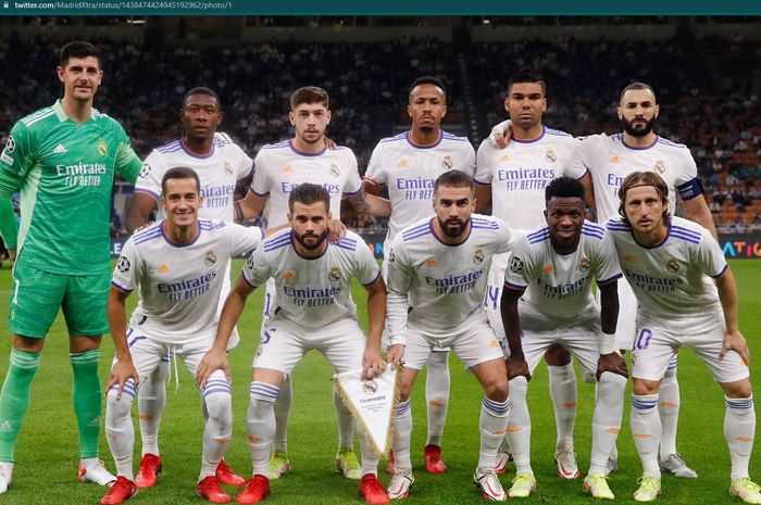 Skuad Real Madrid kala menghadapi Inter Milan pada laga pembuka Liga Champions 2021-2022.