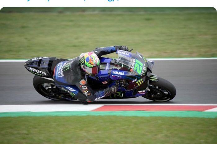 Pembalap Monster Energy Yamaha, Franco Morbidelli, saat tampil pada balapan MotoGP San Marino 2021, Minggu (19/9/2021).