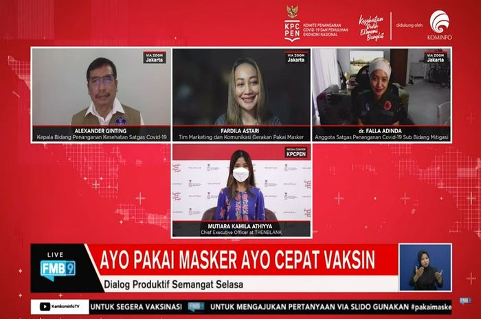 Dialog Semangat Selasa Forum Merdeka Barat 9 (FMB 9) - KPCPEN,  Senin (20/9/2021)