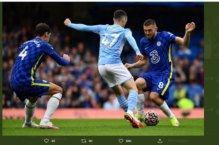 Duel Chelsea vs Manchester City pada lanjutan Liga Inggris di Stamford Bridge, 25 September 2021.