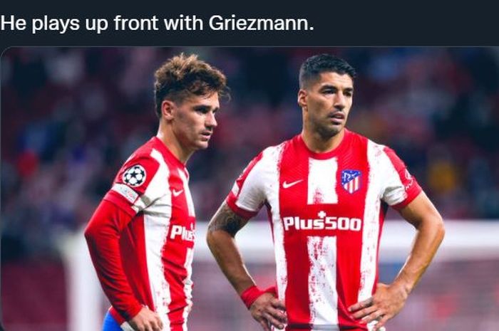 Luis Suarez (kanan) dan Antoine Griezmann gagal menolong Atletico Madrid dari kekalahan di markas Deportivo Alaves.