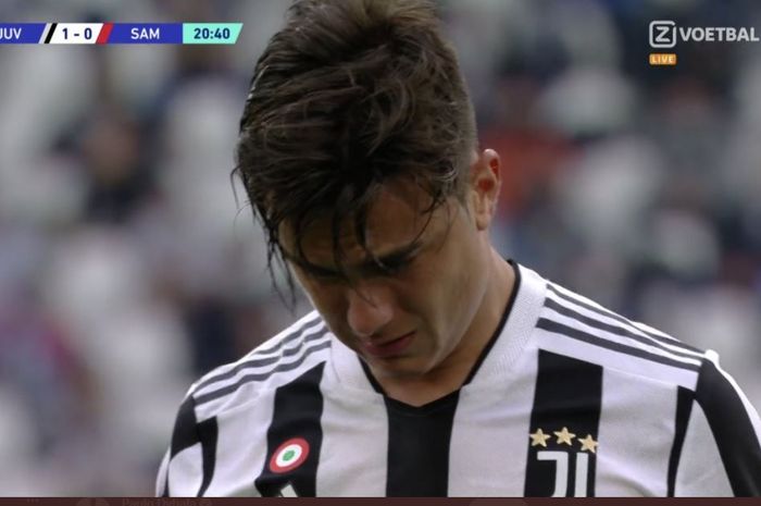 Momen Paulo Dybala nangis karena cedera dan harus ditarik keluar dalam laga Juventus vs Sampdoria pada lanjutan Liga Italia, 26 September 2021.