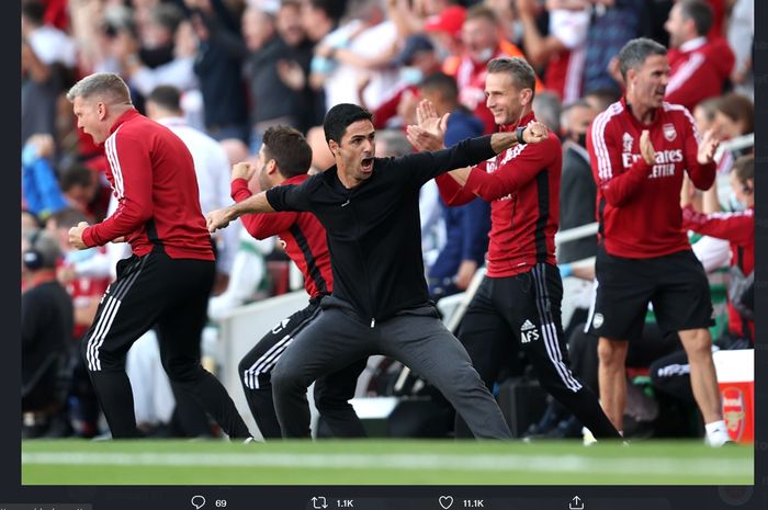 Pelatih Arsenal, Mikel Arteta.