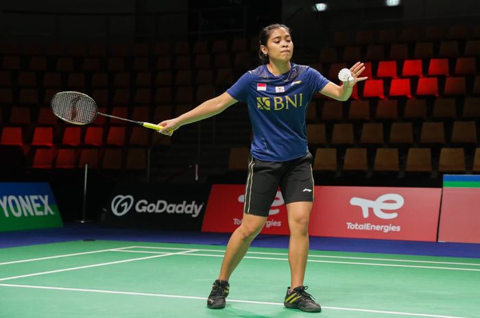 Pebulu tangkis tunggal putri Indonesia, Gregoria Mariska Tunjung, saat berlatih di Ceres Arena, jelang Uber Cup 2020.