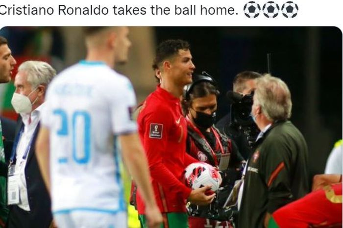 Cristiano Ronaldo cetak tiga gol dalam enam menit, wasit Benoit Bastien minta ulangi gol, Portugal tak kenal ampun di Kualifikasi Piala Dunia 2022.