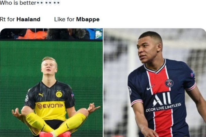 Erling Haaland dan Kylian Mbappe.