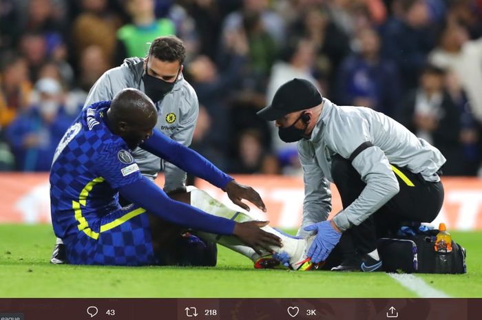 Romelu Lukaku jadi tumbal pesta gol Chelsea atas Malmo dalam laga lanjutan Liga Champions, Kamis (21/10/2021) dini hari WIB.