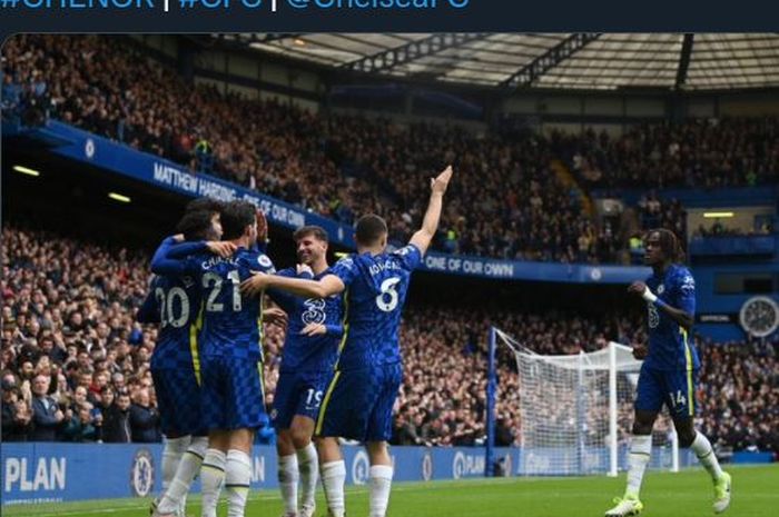 Chelsea membantai Norwich City 7-0 dalam lanjutan Liga Inggris di Stamford Bridge (23/10/2021).