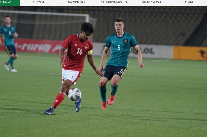 Asnawi Mangkualam ketika laga Timnas U-23 Indonesia vs Australia, Selasa (26/10/2021) malam WIB.