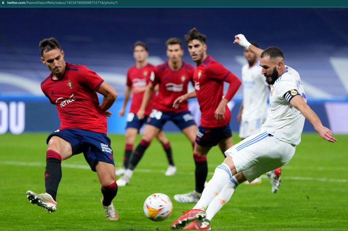 Real Madrid ditahan imbang 0-0 melawan Osasuna pada laga pekan ke-11 Liga Spanyol 2021-2022.