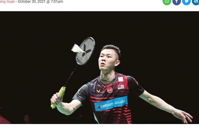 Pebulu tangkis tunggal putra andalan Malaysia, Lee Zii Jia, gagal menjuarai Hylo Open 2021.