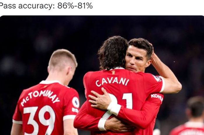 Cristiano Ronaldo dan Edinson Cavani ukir sejarah, Man United naik tiga posisi di klasemen Liga Inggris 2021-2022.