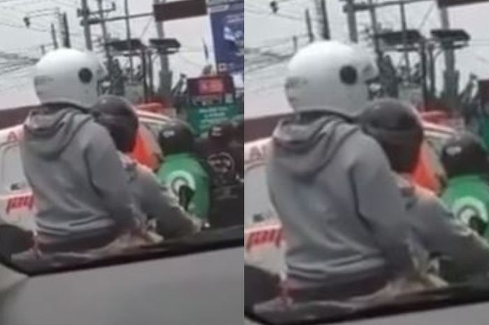 Dua pemuda ini langsung kena mental karena digaplok seseorang saat geber motor