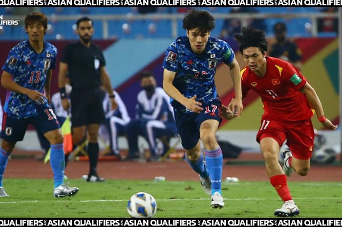 Laga Vietnam vs Jepang dalam Kualifikasi Piala Dunia 2022 zona Asia di Hanoi, Kamis (11/11/2021). 