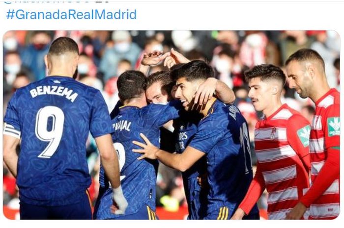 Real Madrid mengalahkan Granada dalam laga pekan ke-14 Liga Spanyol (21/11/2021).