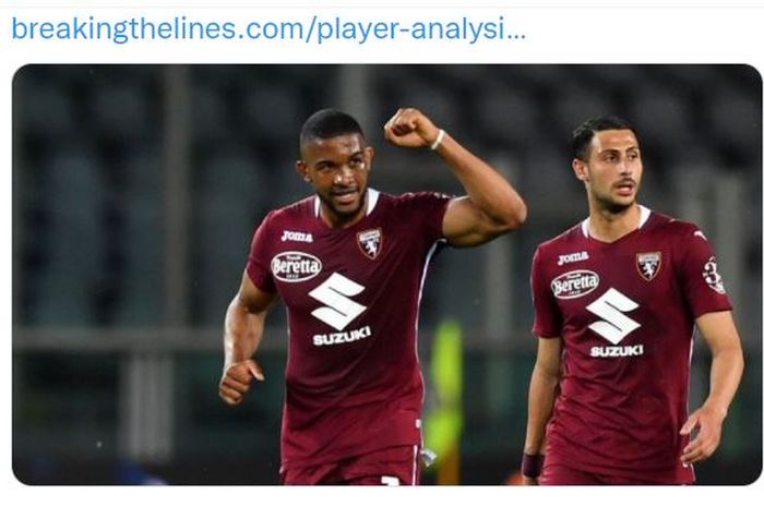 Bek incaran Liverpool dan Tottenham, Gleison Bremer (kiri),  saat merayakan golnya untuk Torino.