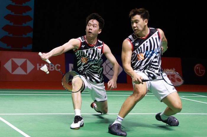 Pasangan ganda putra Indonesia, Marcus Fernaldi Gideon/Kevin Sanjaya Sukamuljo.