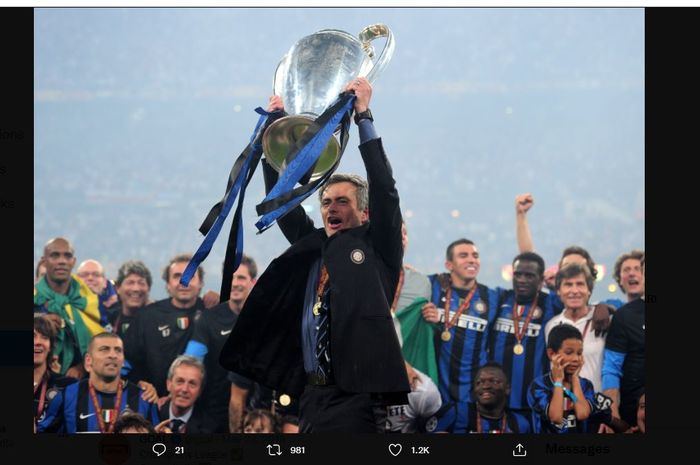 Jose Mourinho saat membawa Inter Milan juara Liga Champions 2009-2010.