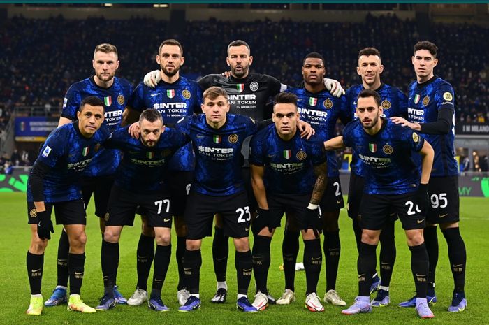 Skuad Inter Milan saat menjamu Cagliari dalam lanjutan Liga Italia 2021-2022.