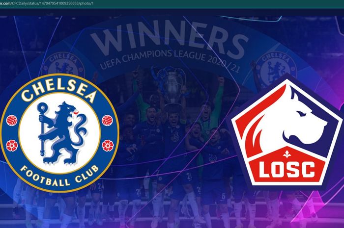 Ilustrasi pertemuan antara Chelsea dan Lille pada babak 16 besar Liga Champions 2021-2022.