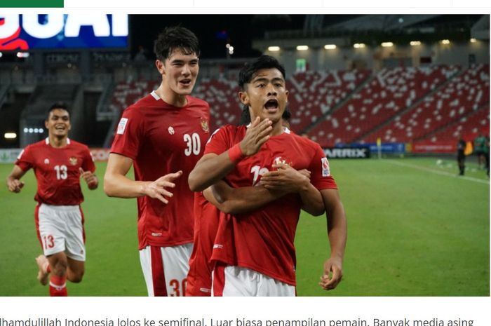 Pratama Arhan dkk kala merayakan gol Timnas Indonesia ke gawang Malaysia pada Piala AFF 2020.